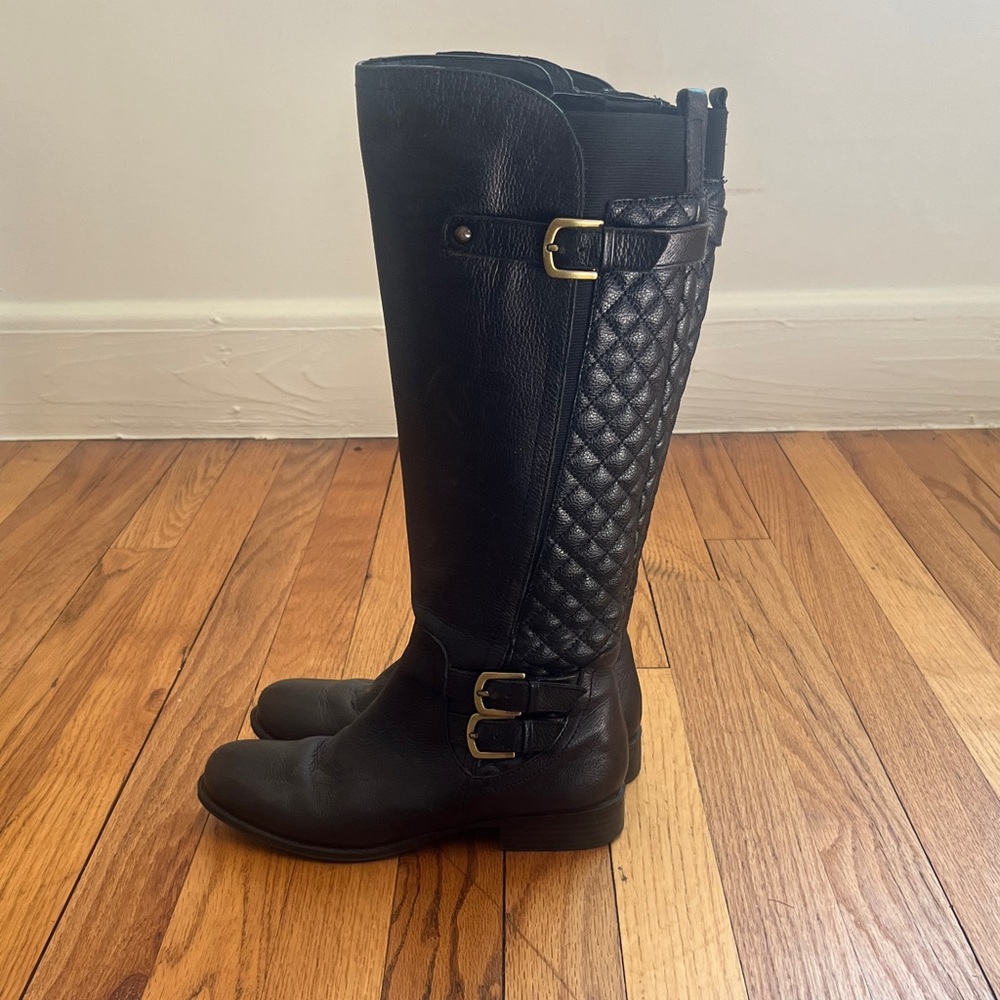 Naturalizer Black Quilted Over the Knee Boots